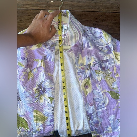 Vintage floral jacket purple flower jacket summer jacket pastel jacket - Picture 6 of 8